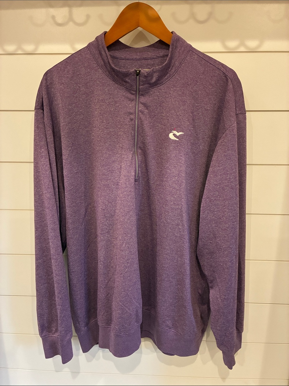 Donald Ross Purple Quarter-Zip Golf Performance Sweater
